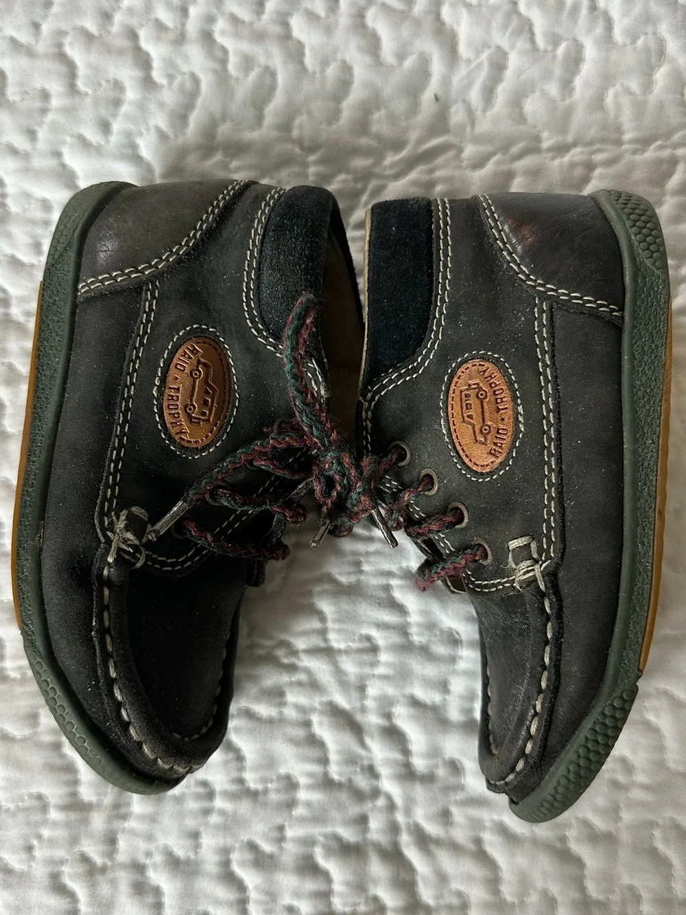 Boys Italian Black Leather suede Lace-Up Shoes